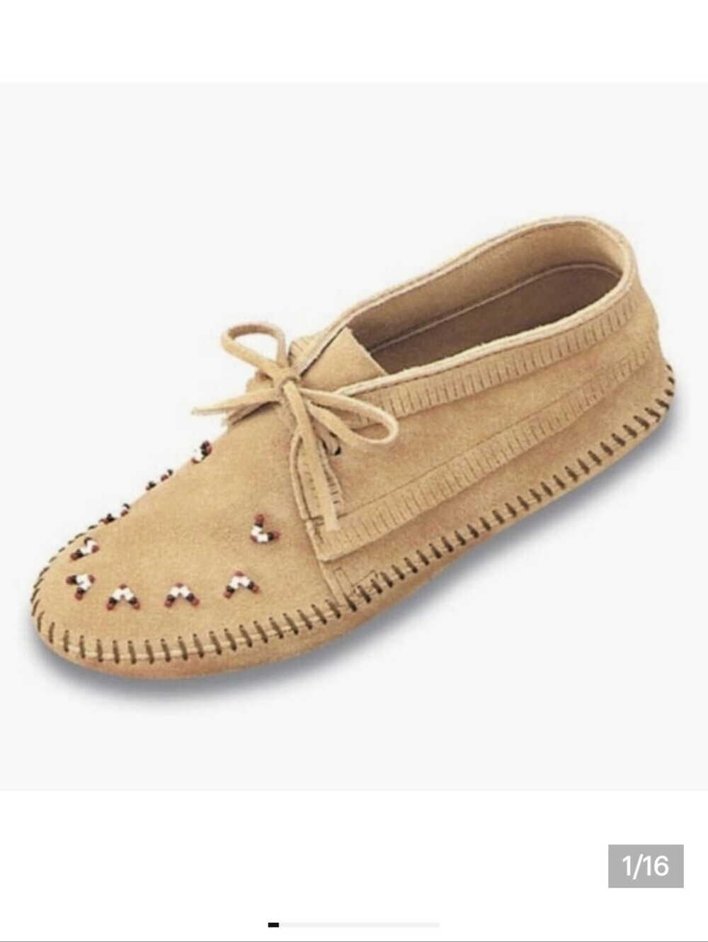 Minnetonka MOCCASIN Women's Beaded Ankle Boot (Tan Suede 6.5 M)